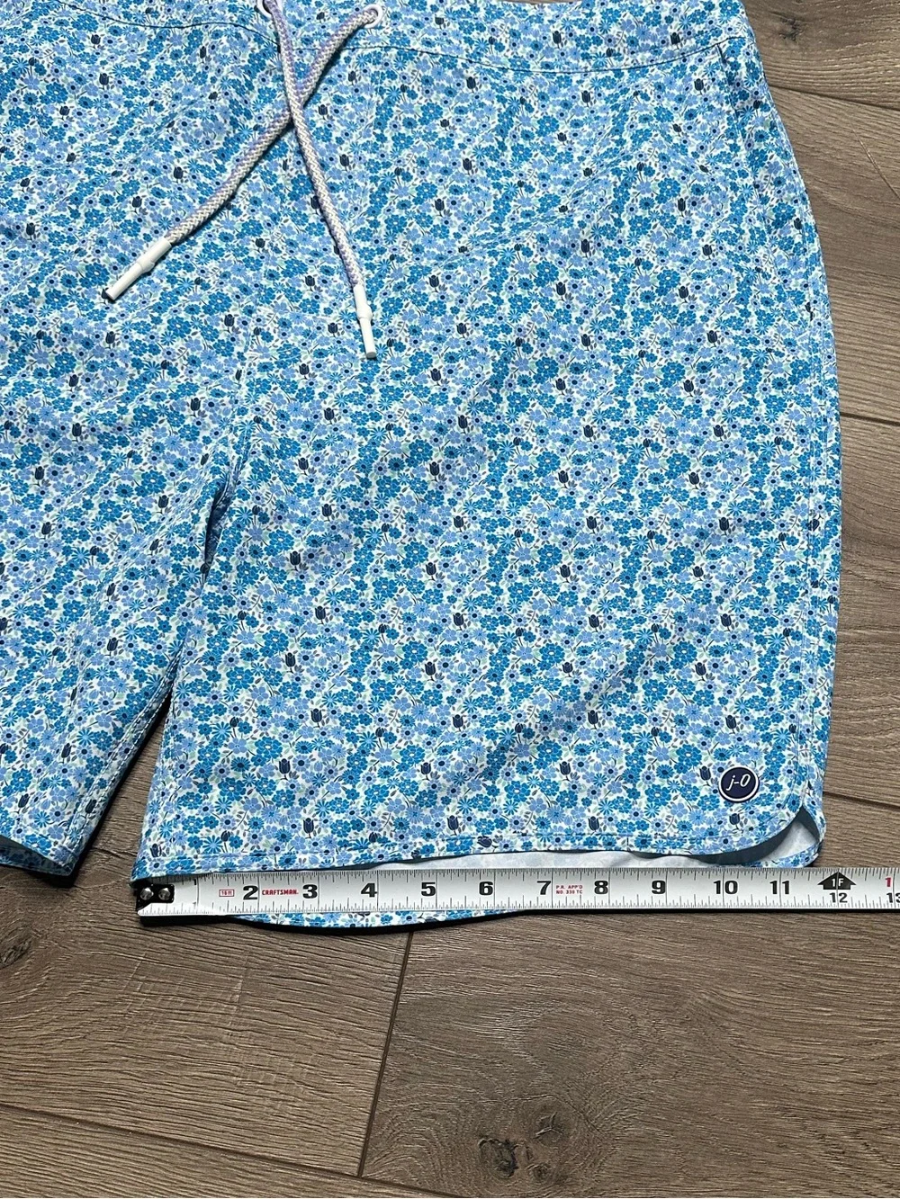 Johnnie-O 7" Hummell Lined Stretch Swim Trunks Surf Shorts Blue Floral Size XL - Picture 11 of 14